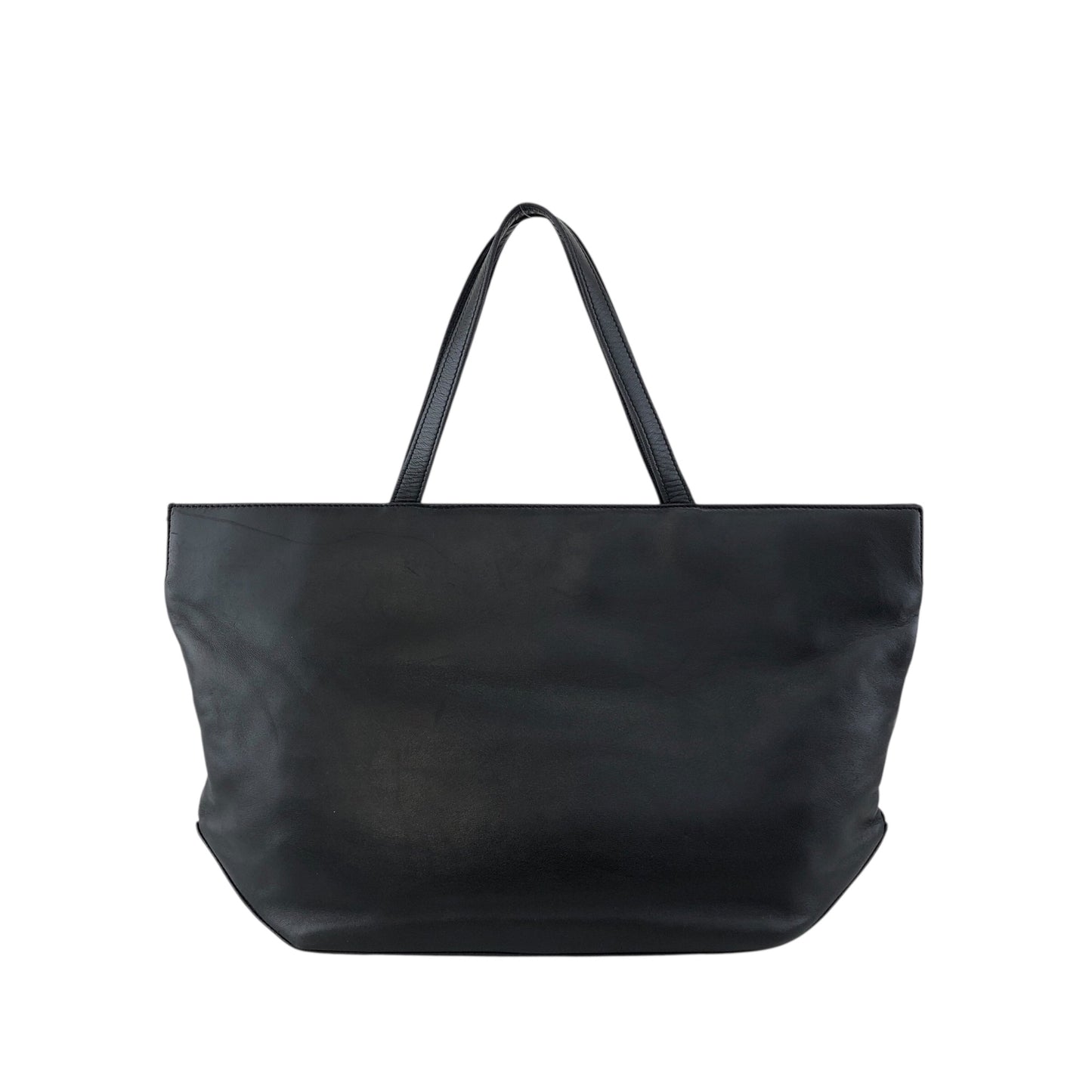 CELINE Logo Embossed Totebag Black Vintage khd67u