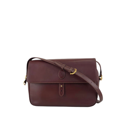 Cartier Logo Embossed Shoulder bag Bordeaux Vintage dwdxvx