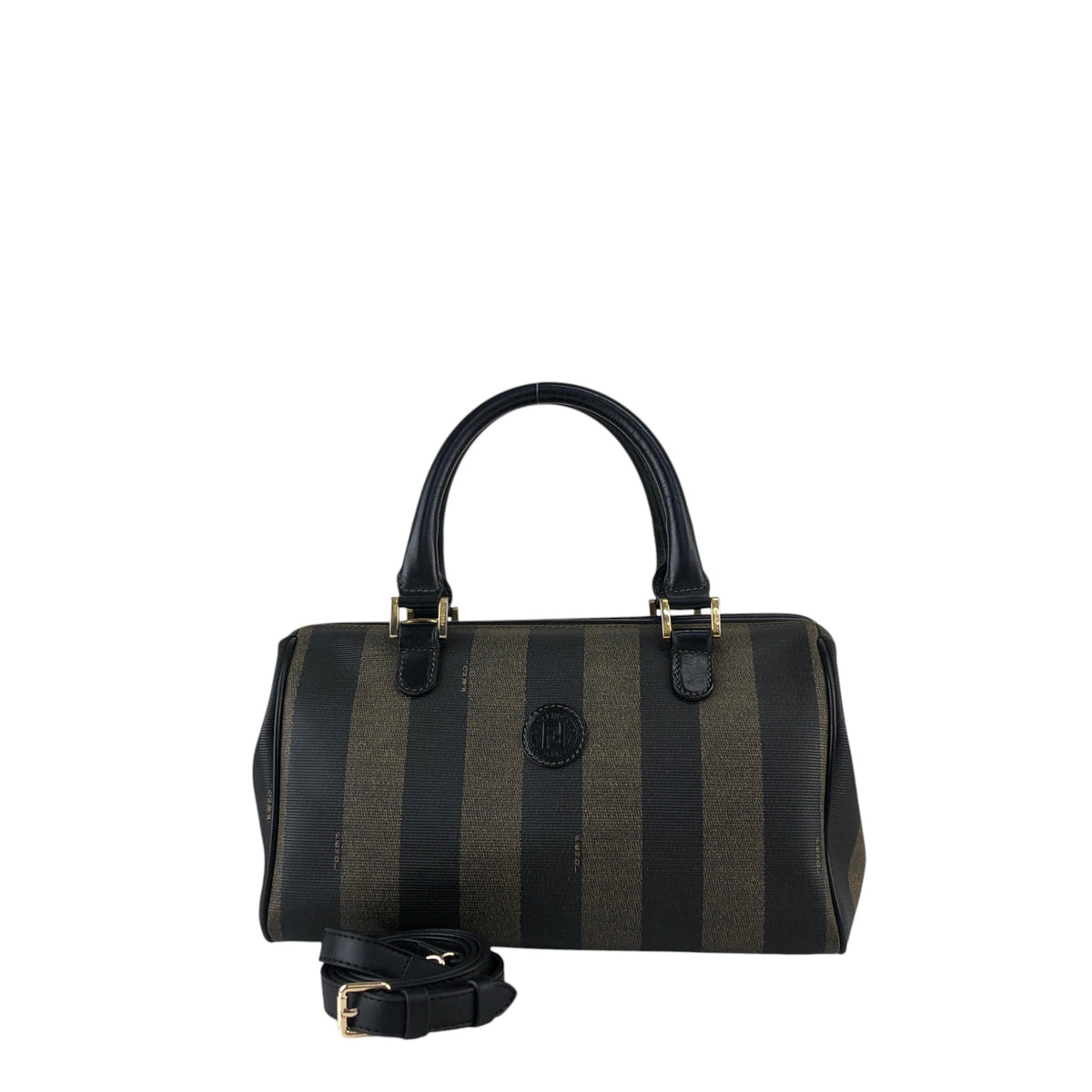 FENDI Pecan Two-way Small Boston bag Shoulder bag Black Vintage 3d83yd