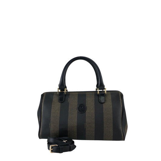 FENDI Pecan Two-way Small Boston bag Shoulder bag Black Vintage 3d83yd