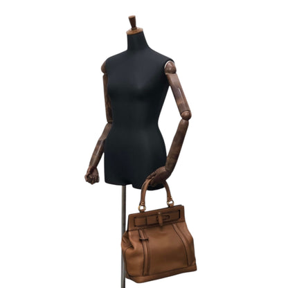 LOEWE Turn Lock Handbag Brown Vintage u4bec7