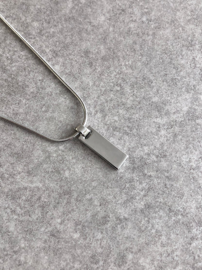 Christian Dior Logo Motif Necklace Silver Vintage tbk25j