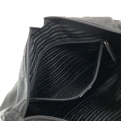 PRADA Triangle Logo Shoulder bag Black Vintage ik68if