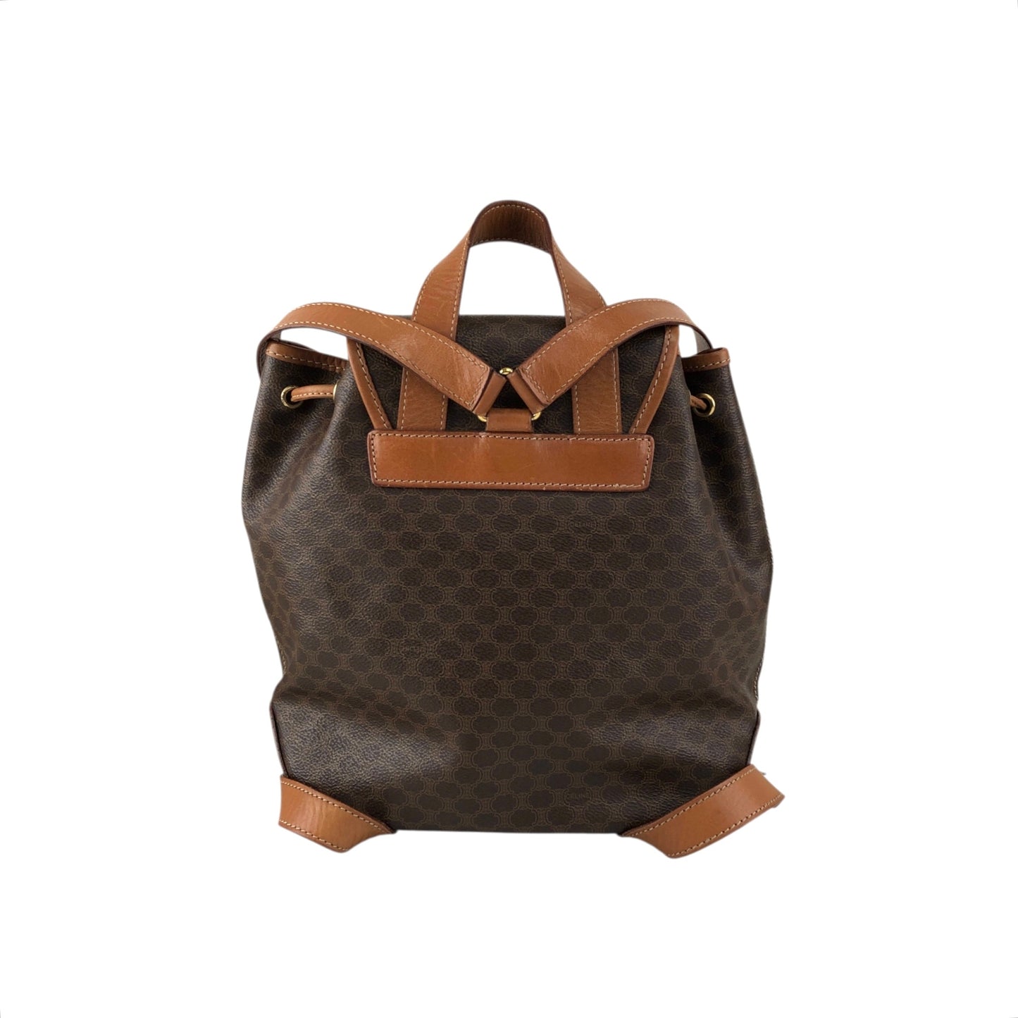 CELINE Macadam Front Buckle Backpack Brown Vintage 22b6rx