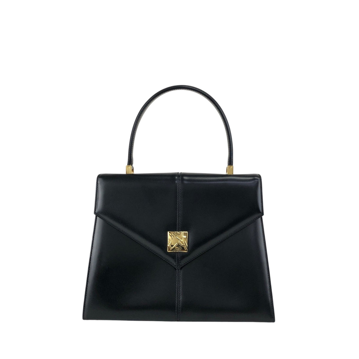 Yves Saint Laurent YSL Logo Top Handle Handbag Black Vintage m6kuvb