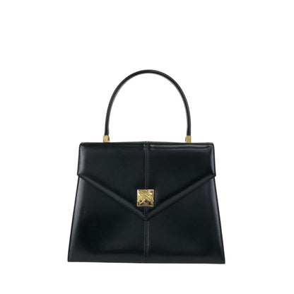 Yves Saint Laurent YSL Logo Top Handle Handbag Black Vintage m6kuvb