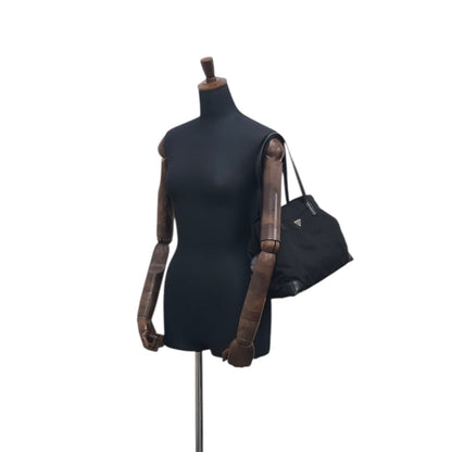 PRADA Tessuto Triangle Logo Totebag Black Vintage nz73vd