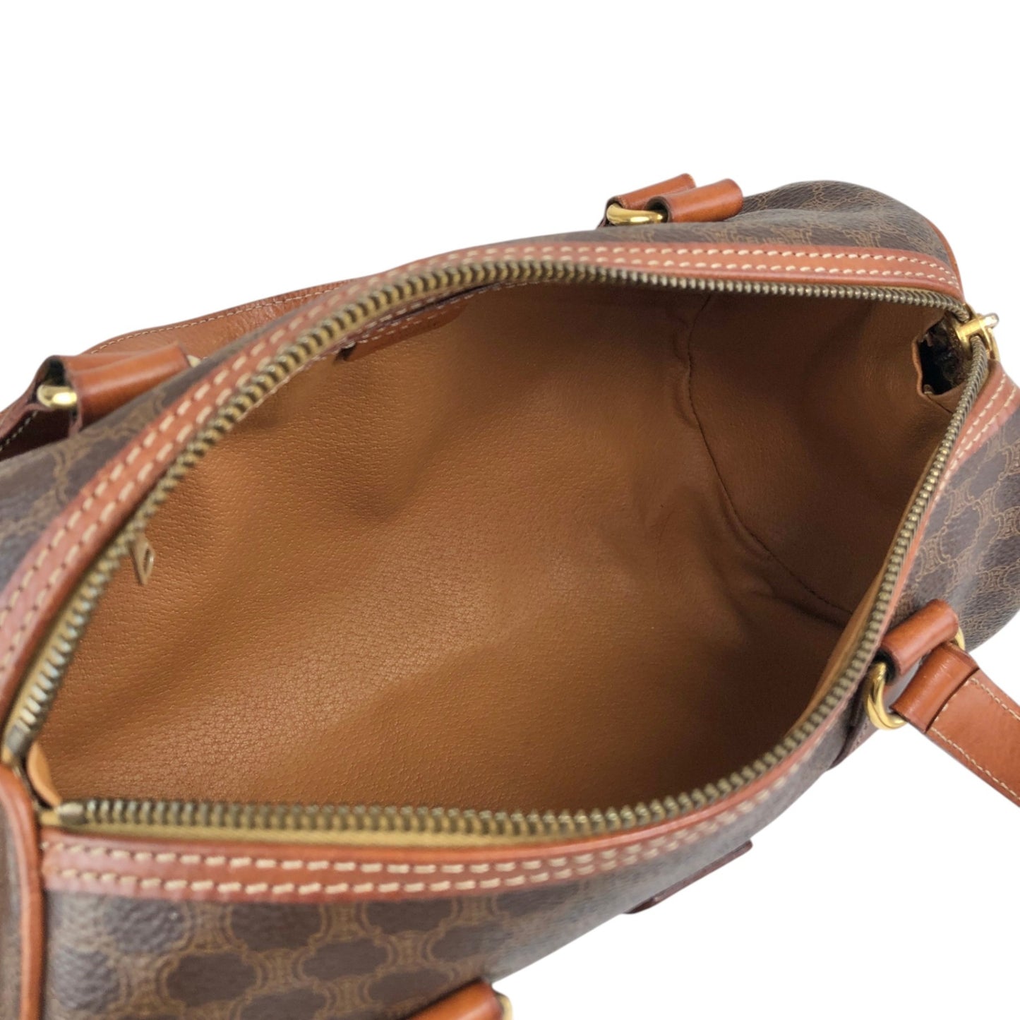 CELINE Macadam Blason Handbag Brown Vintage stij7h