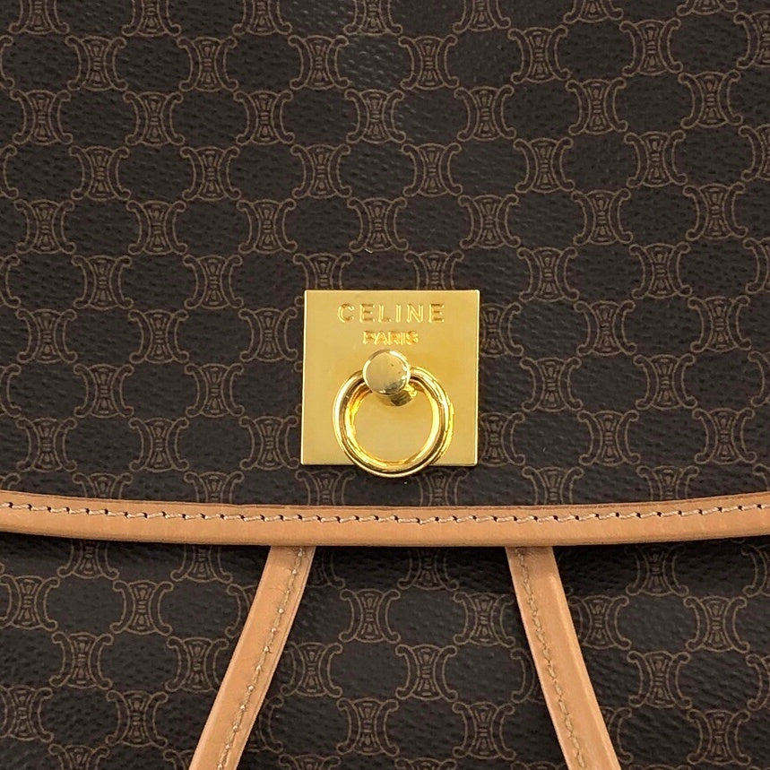 CELINE Macadam Gancini Backpack Brown Vintage x8u3v3