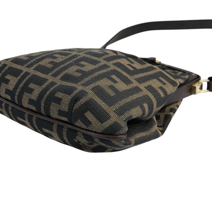 FENDI Zucca Metal Clasp Shoulder bag Brown Vintage kkfpvd