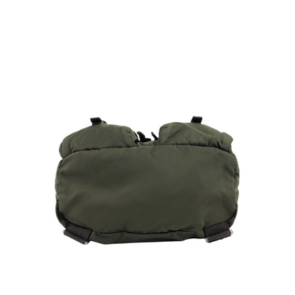 PRADA Triangle Logo Double Pocket Backpack khaki Vintage p3hihd