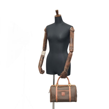 CELINE Macadam Blason Handbag Boston bag Brown Vintage w8k28k