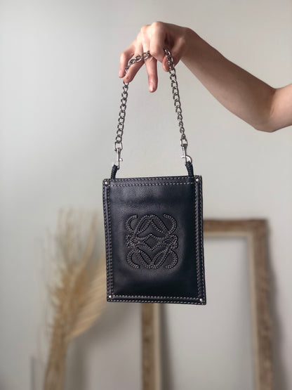 LOEWE Anagram 鏈條手提包 黑色 復古 87h6xk