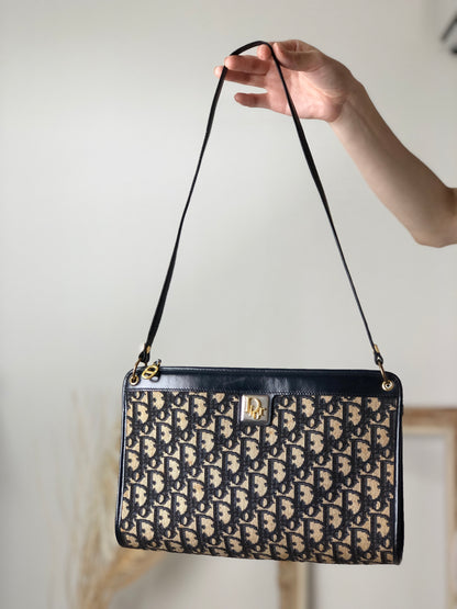 Christian Dior Trotter Shoulder bag Navy Vintage s463xx