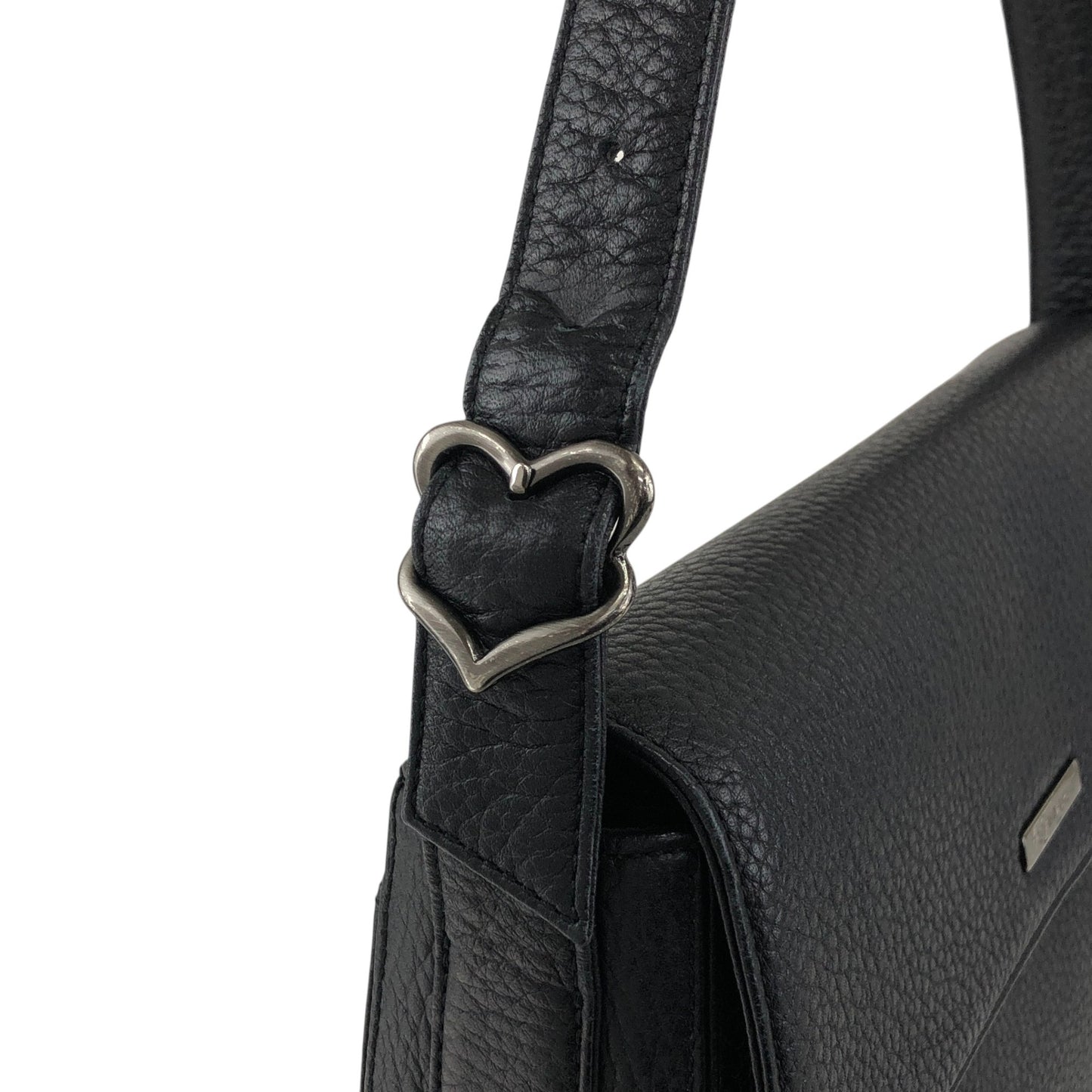 Yves Saint Laurent Logo Shoulder bag Black Vintage rpj32s