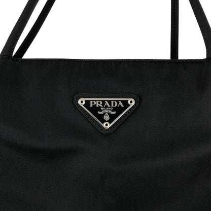 PRADA Tessuto Triangle Logo Side Pocket Totebag Black Vintage iwt8yv