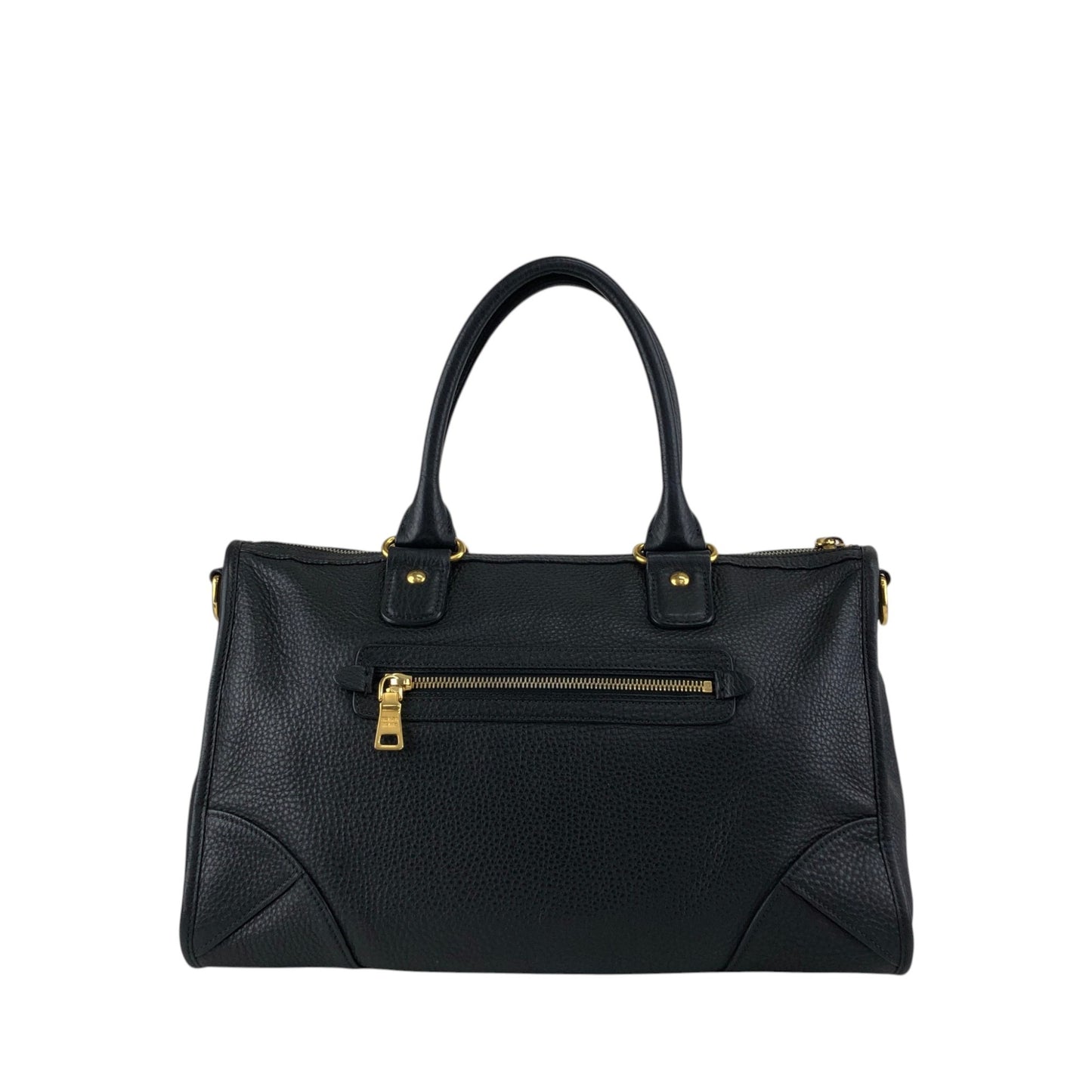 PRADA Logo Two-way Small Boston bag Shoulder bag Black Vintage h5k5fy
