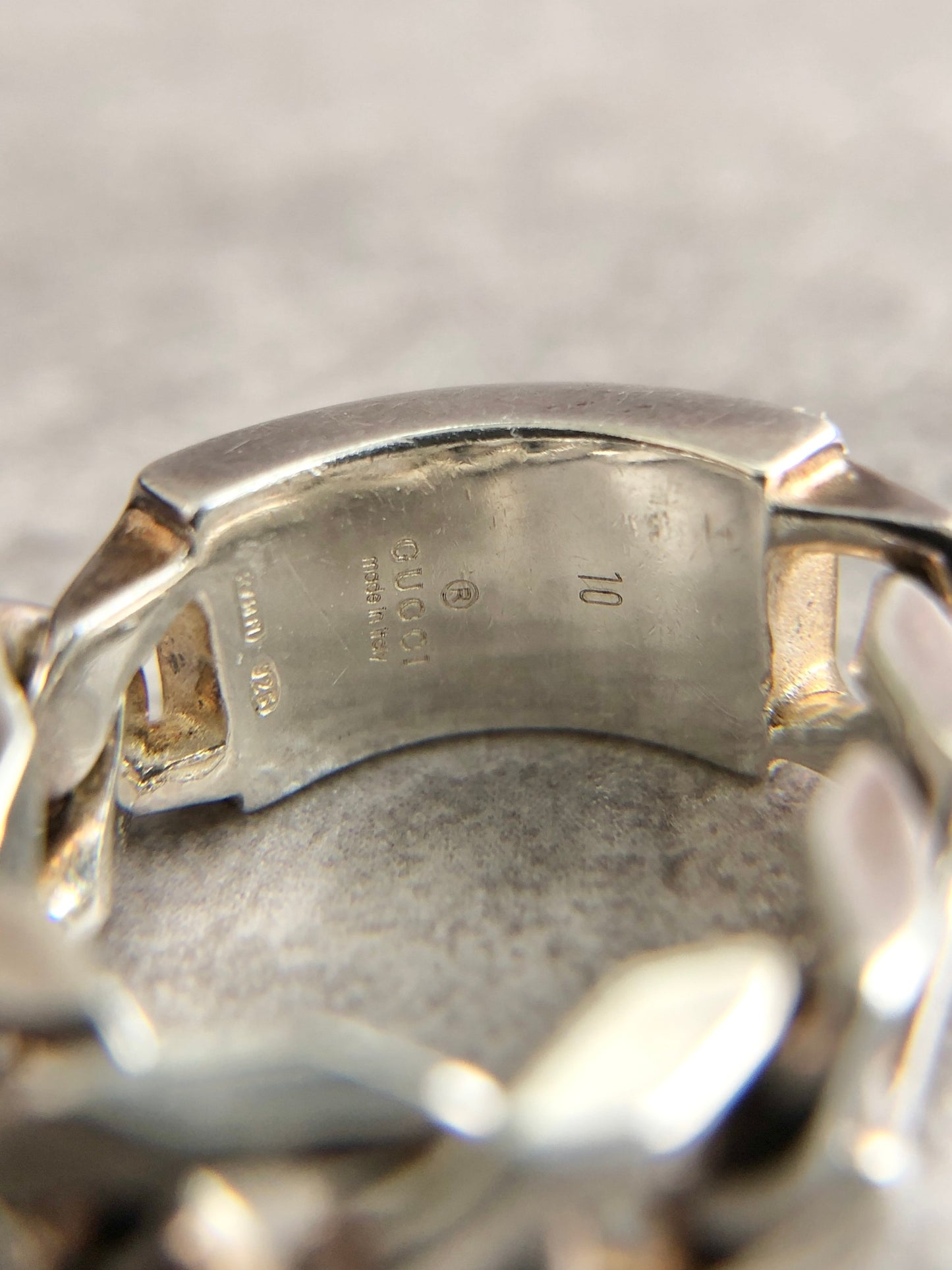 GUCCI Chain Motif Ring Silver SILVER925 Vintage igsy6c