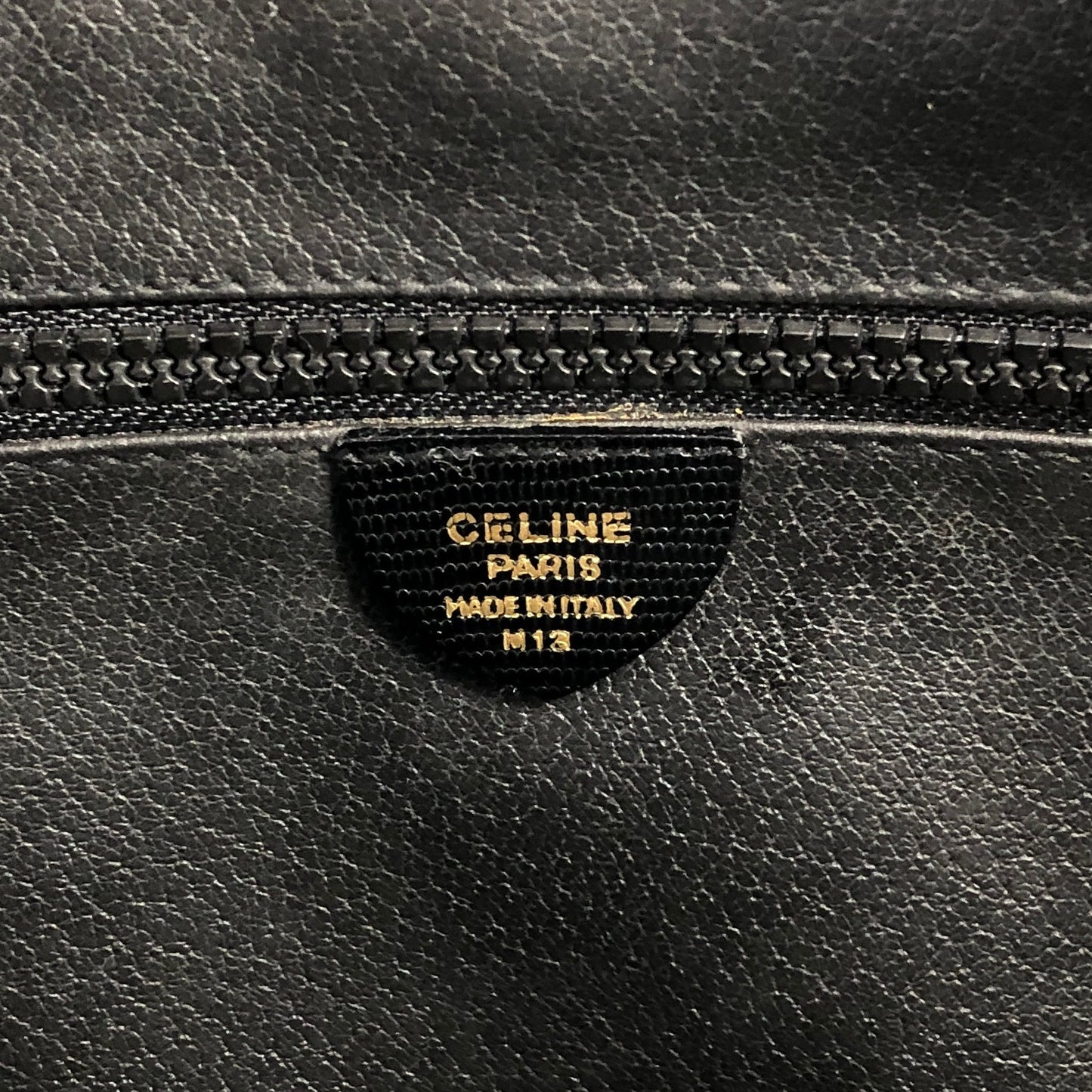 CELINE Circle Logo Two-way Handbag Shoulder bag Boston bag Black Vintage ryffy5