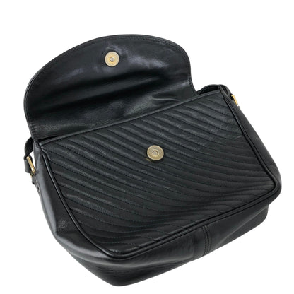 CELINE Blason Bias Stitch Shoulder bag Black Vintage hbufuu
