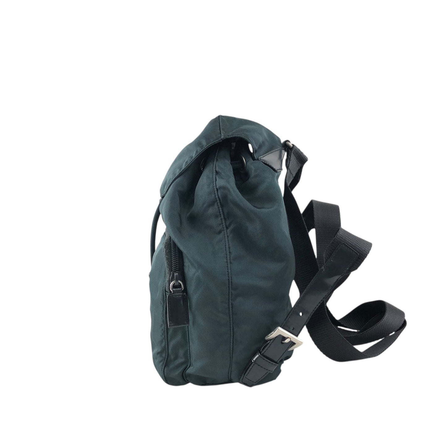 PRADA Tessuto Triangle Logo Double Pocket Backpack Green Vintage 43hn3u