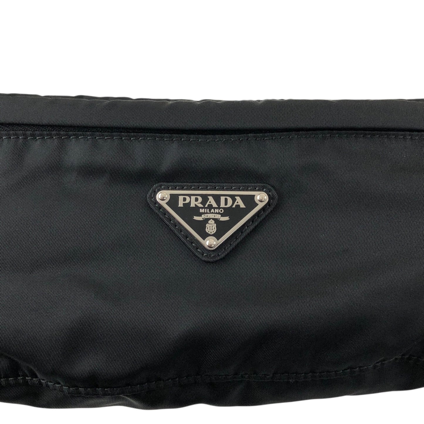 PRADA Tessuto Triangle Logo Sling bag Black Vintage ty7usc