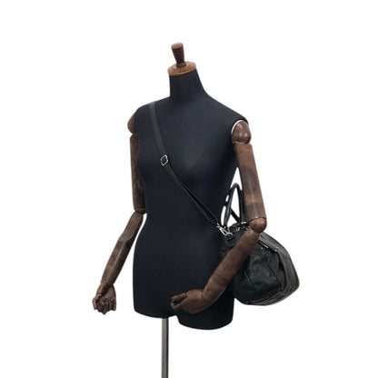 PRADA Logo Two-way Handbag Shoulder bag Black Vintage te623t