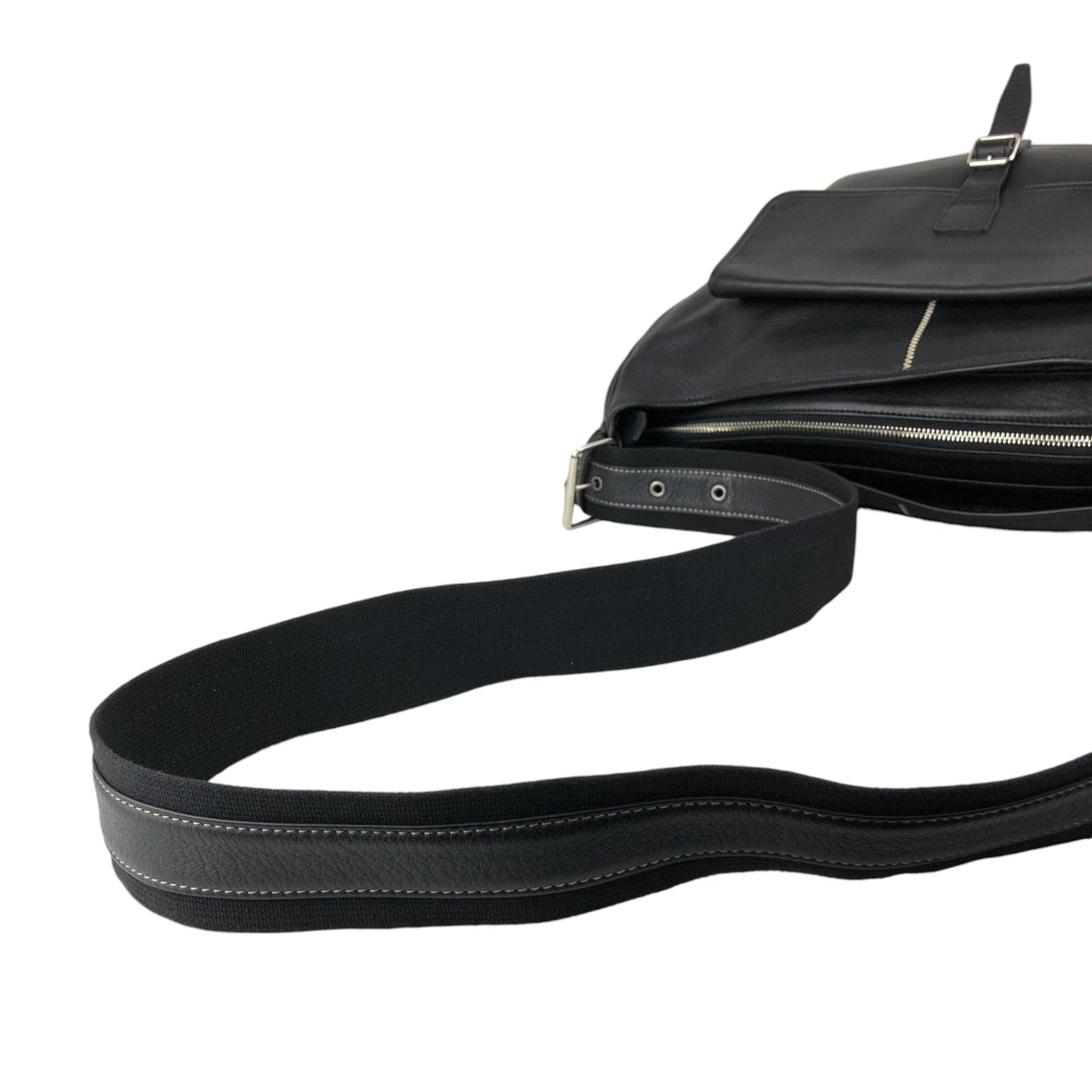 BURBERRY Front Buckle Shoulder bag Black Vintage tpmx3y