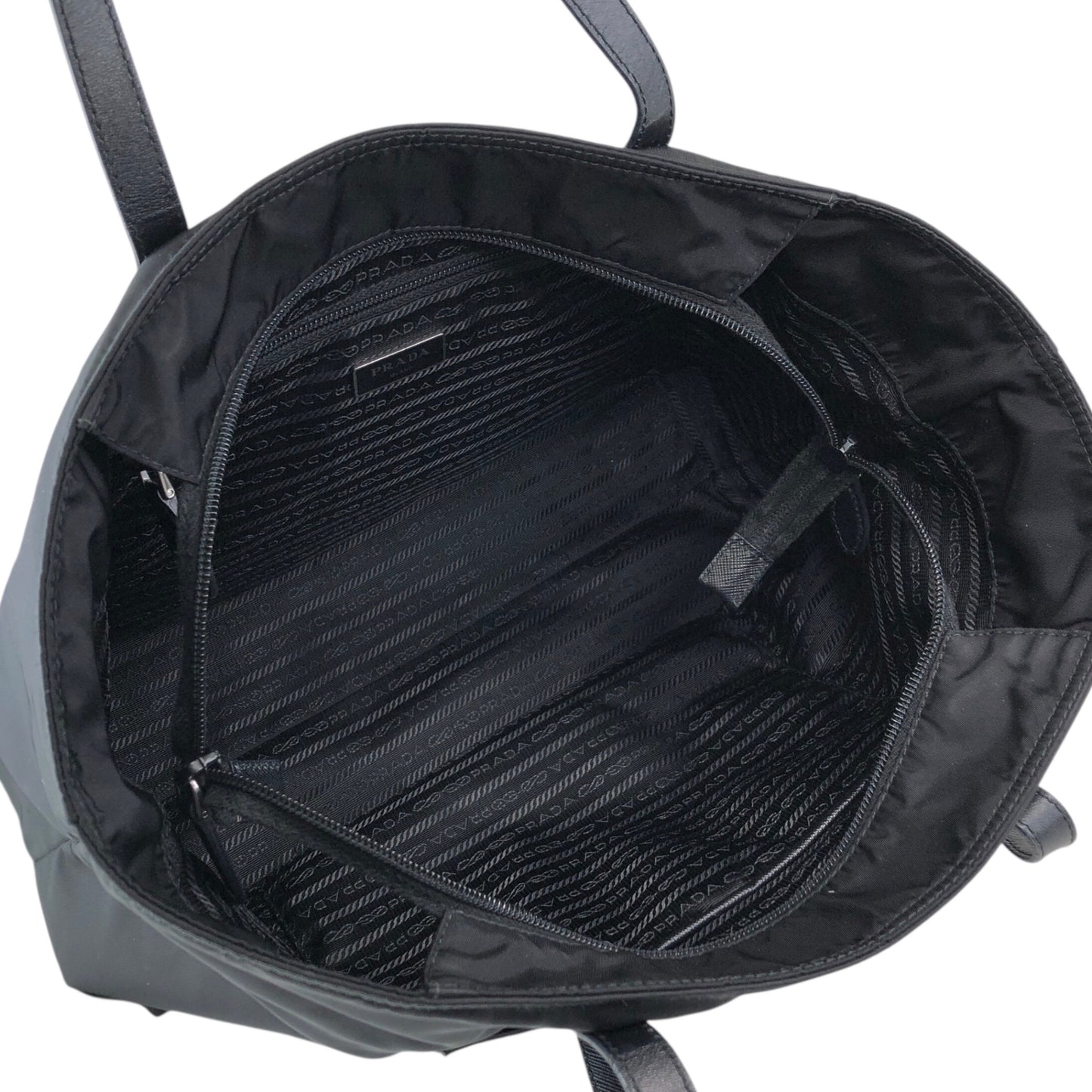 PRADA Tessuto Triangle Logo Totebag Black Vintage 3zhhwr