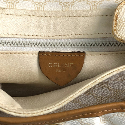 CELINE Macadam Blason Tassel Shoulder bag White Vintage esf7xf