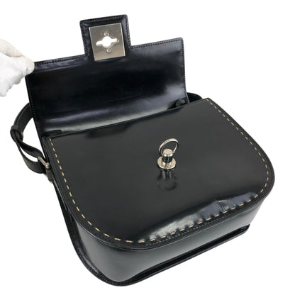 CELINE Gancini Shoulder bag Black Vintage ni2xww