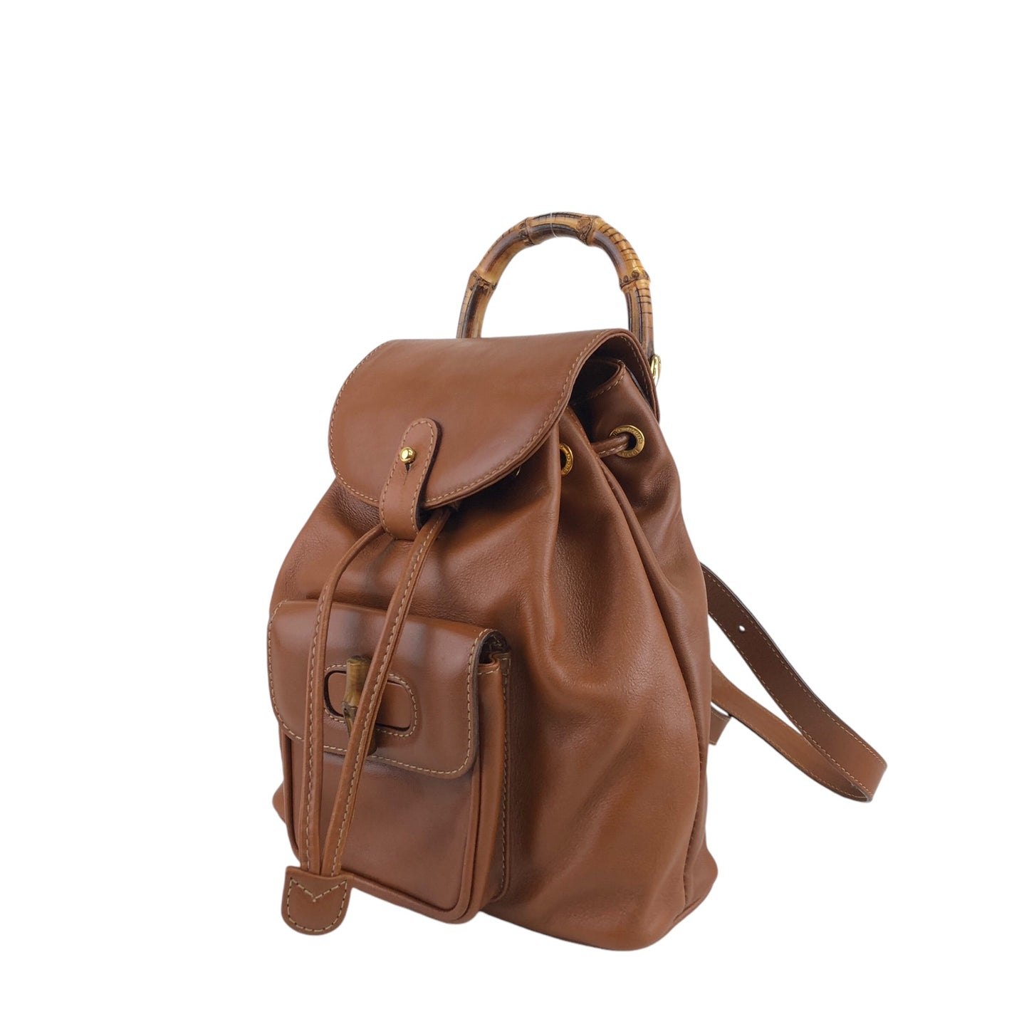 GUCCI Bamboo Small Backpack Brown Vintage 4iwub7