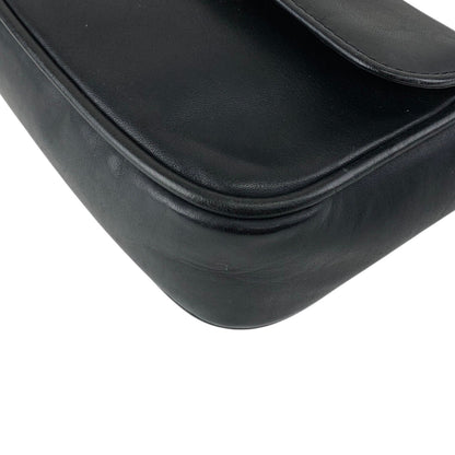 Christian Dior CD Logo Embossed Small Shoulder bag Black Vintage ee2nsk
