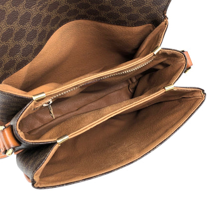 CELINE Macadam Blason Shoulder bag Brown Vintage z55y7s