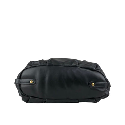 PRADA Logo Shoulder bag Hobobag Black Vintage ay6whk