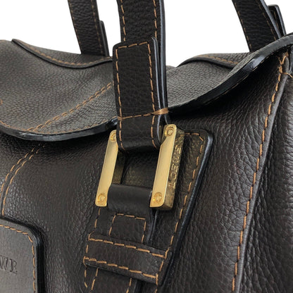 LOEWE Logo Embossed Handbag Brown Vintage s7e7fm
