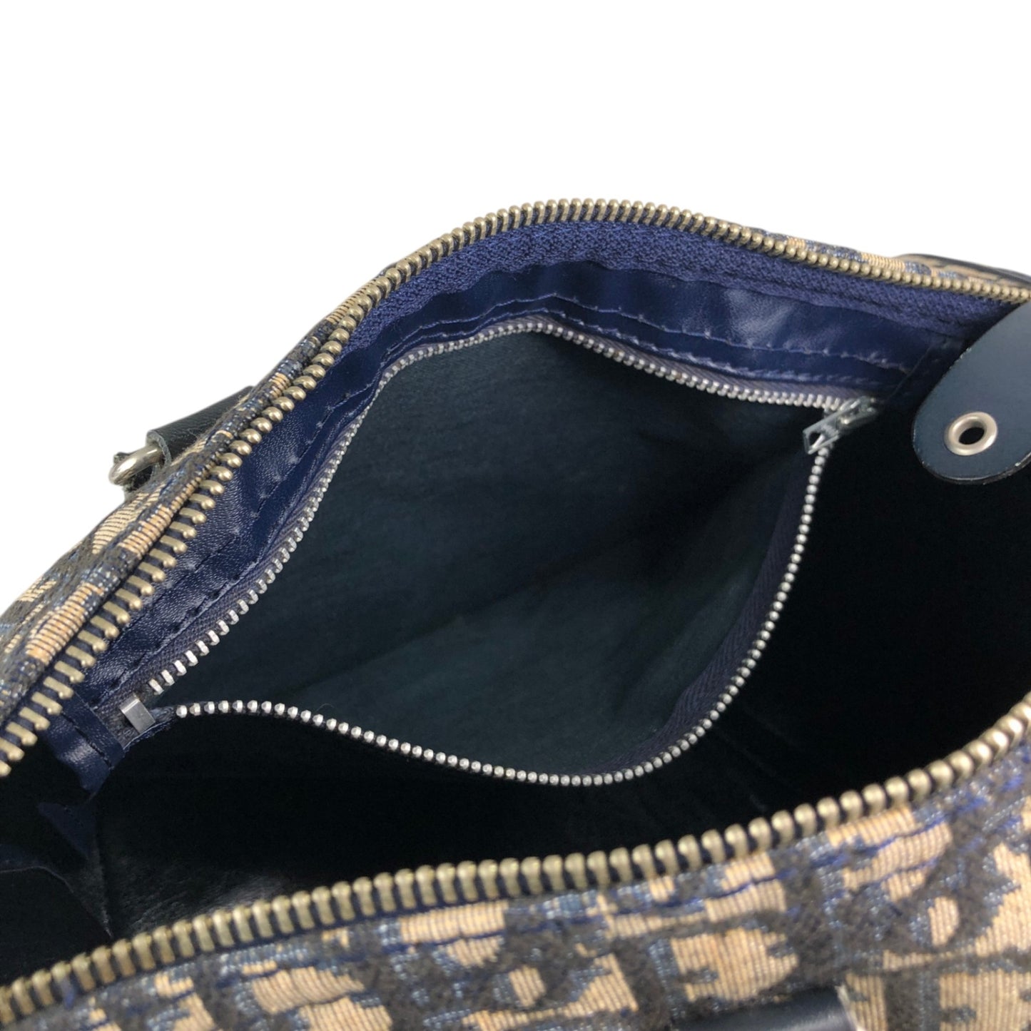 Christian Dior Trotter Handbag Boston bag Navy Vintage 3zr6kt