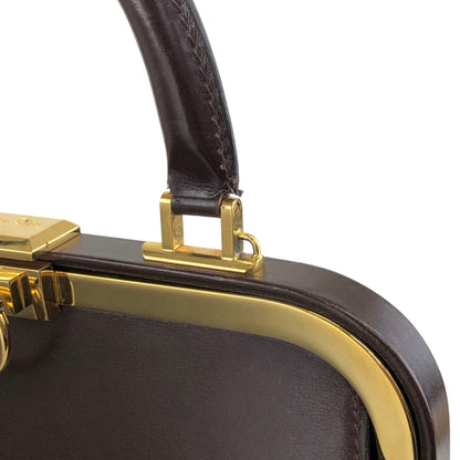 Christian Dior Metal Closure Two-way Handbag Shoulder bag Brown Vintage 2iixfe