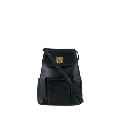 CELINE Gancini Shoulder bag Black Vintage xxxvfp