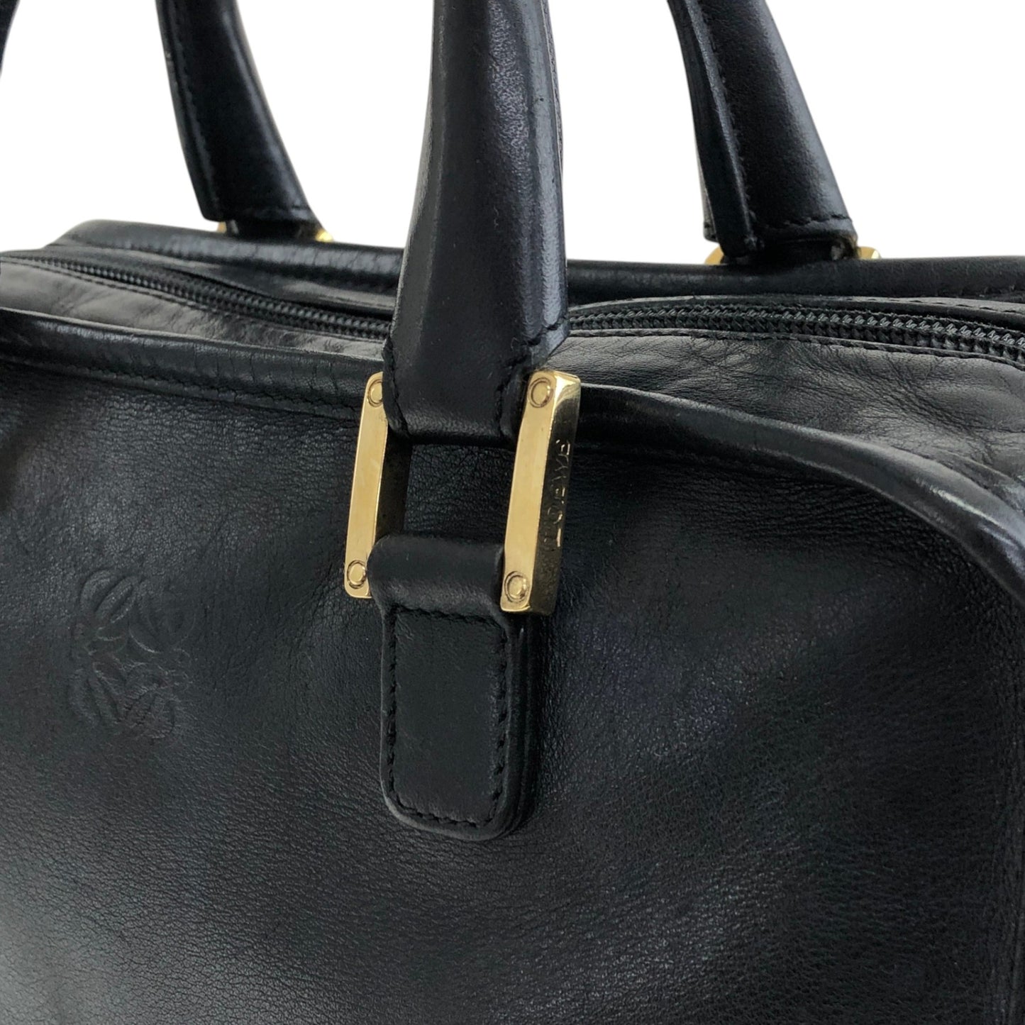 LOEWE Amazona28 Anagram Handbag Boston bag Black Vintage bda233