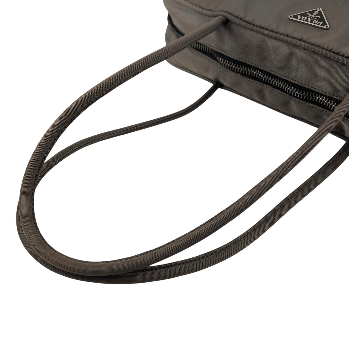 PRADA Tessuto Triangle Logo Totebag Gray Vintage 687jiy