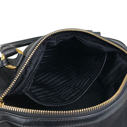 PRADA Logo Two-way Boston bag Shoulder bag Black Vintage 76zjdy