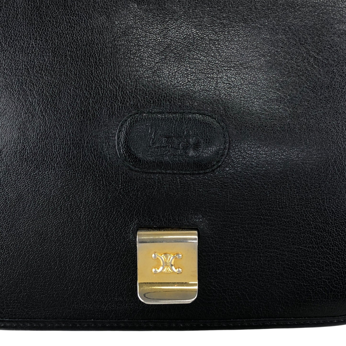 CELINE Horse Carriage Shoulder bag Black Vintage b7miwj