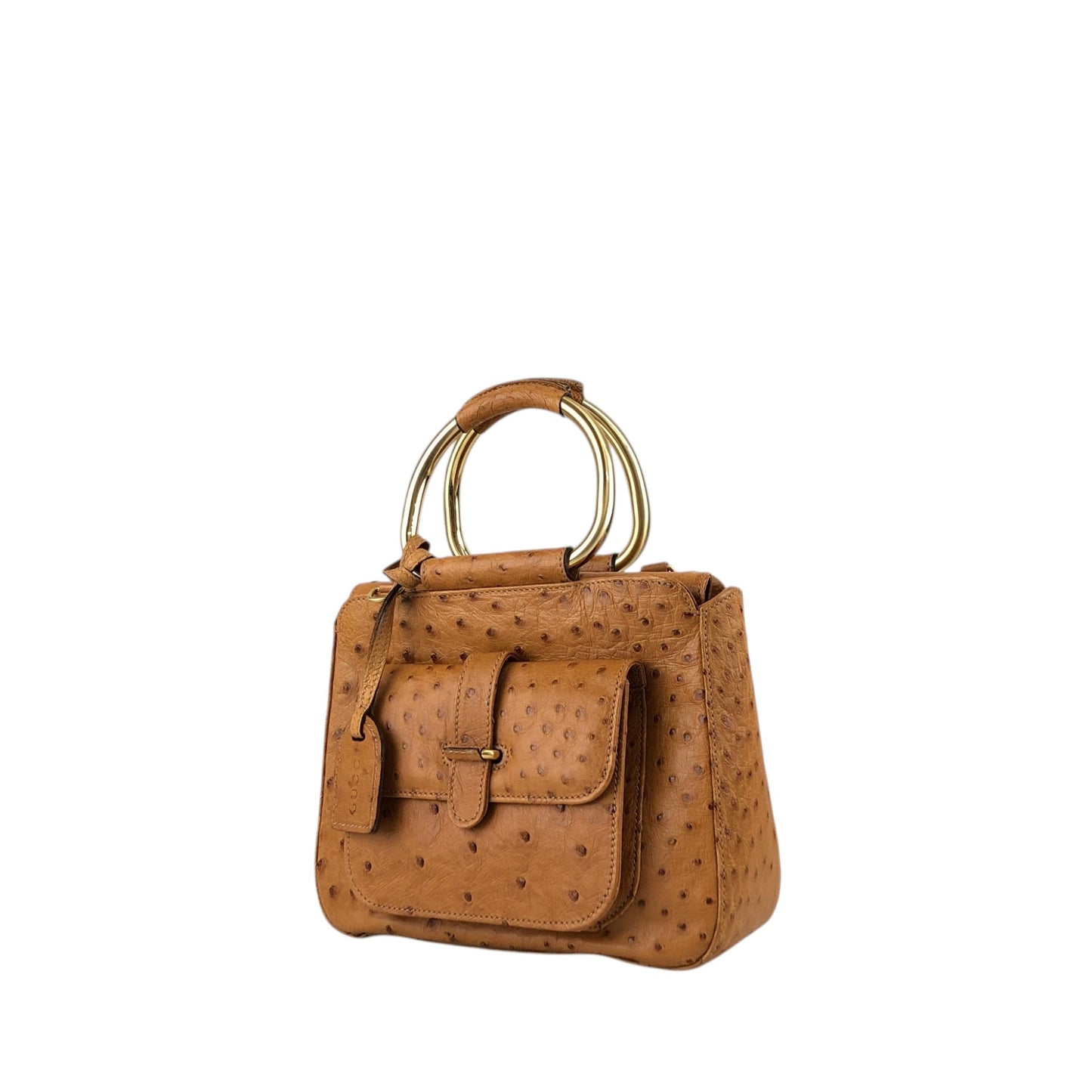 GUCCI Metal Handle Two-way Handbag Shoulder bag Brown Vintage suvydz