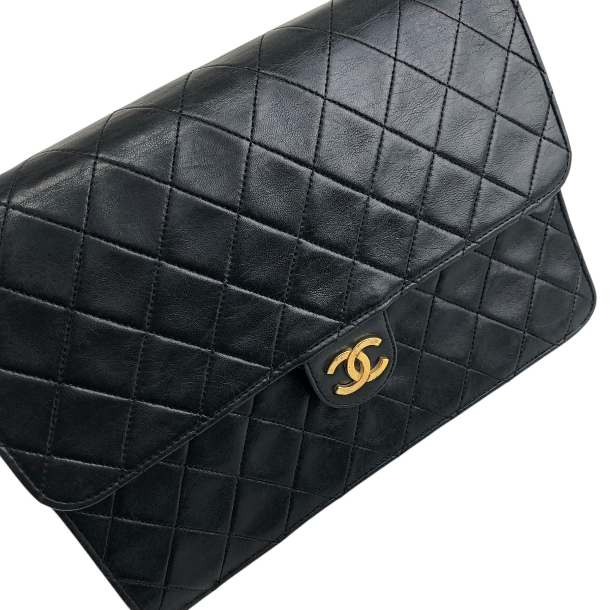 CHANEL Matelasse Coco Mark Chain Shoulder bag Black Vintage bx28zt
