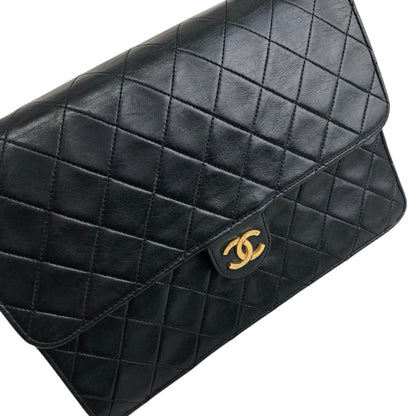 CHANEL Matelasse Coco Mark Chain Shoulder bag Black Vintage bx28zt