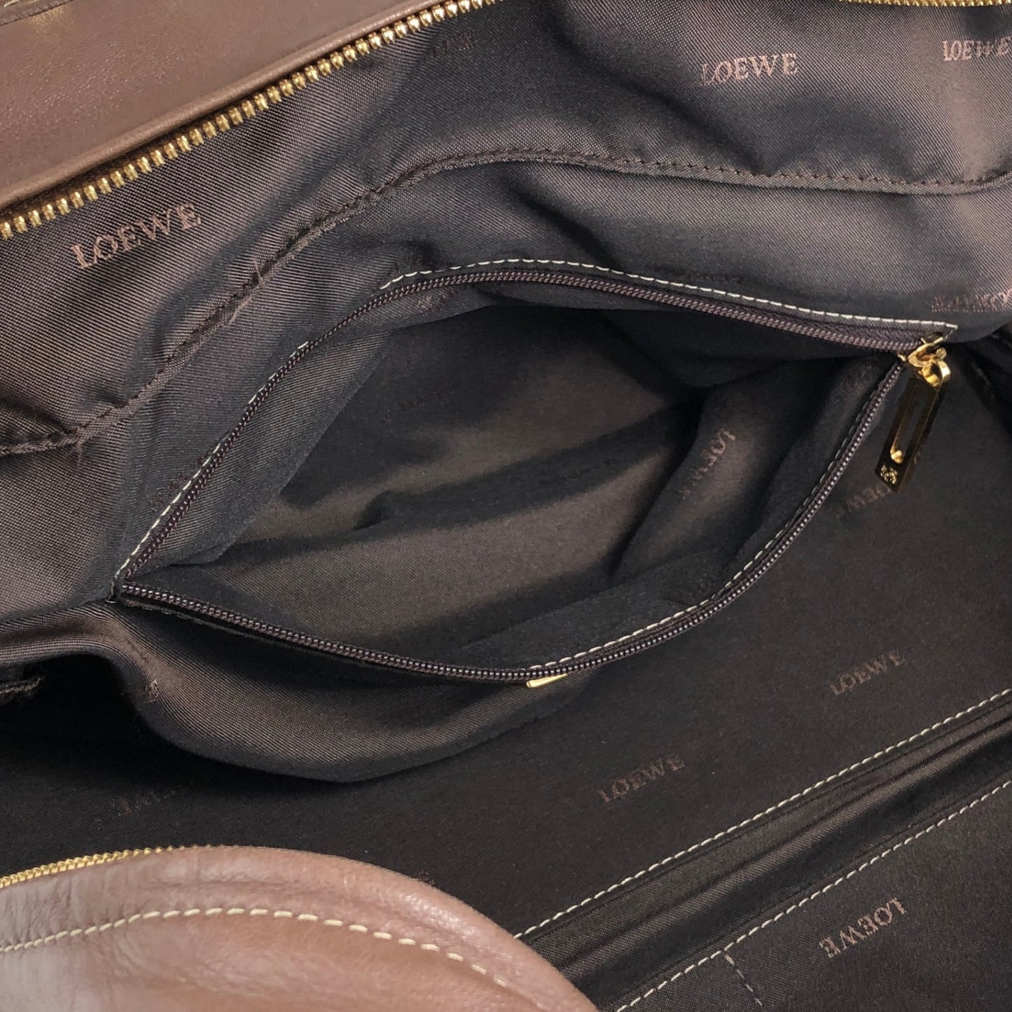LOEWE Amazona28 Anagram Handbag Boston bag Brown Vintage f75cvh