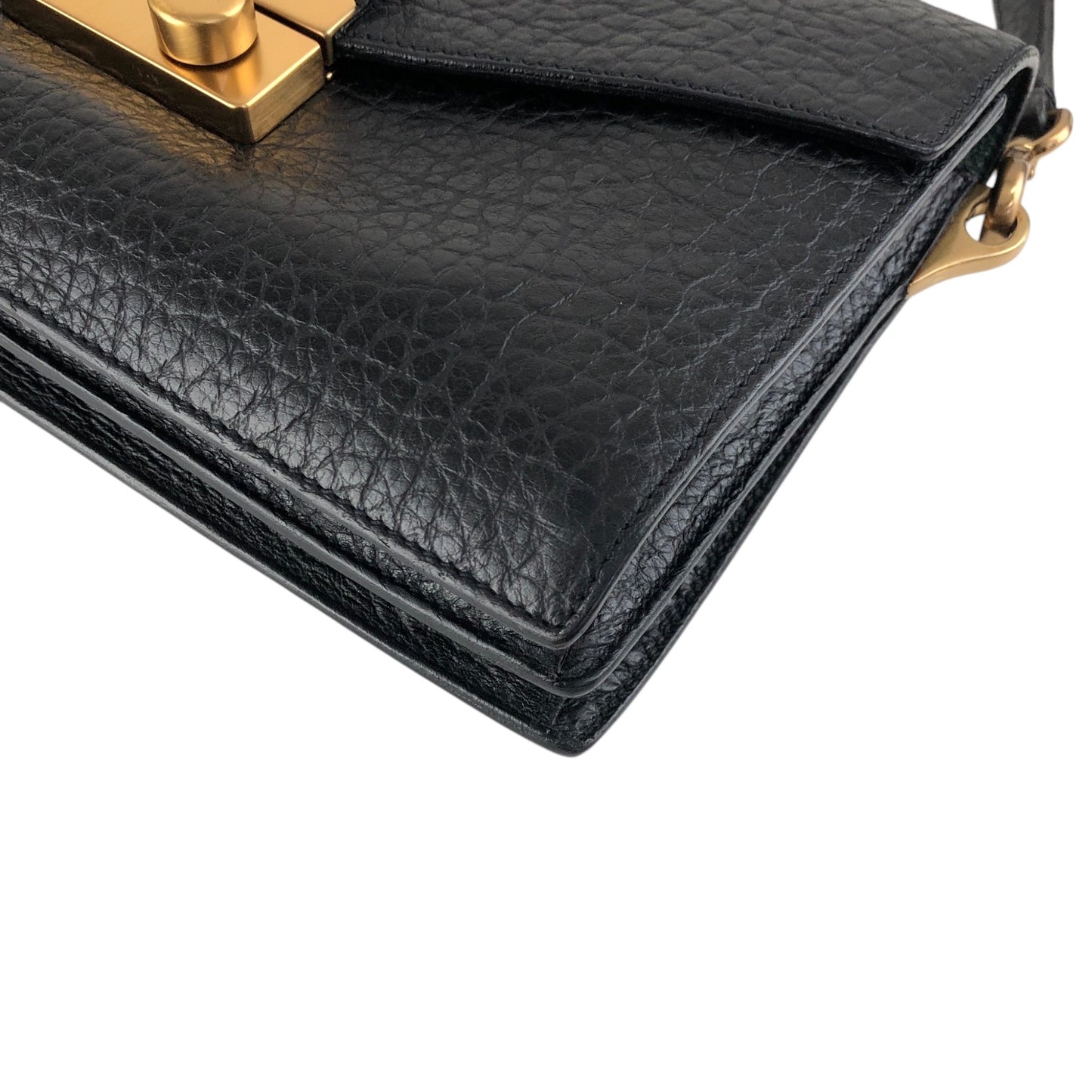 PRADA Lock Shoulder bag Black Vintage pjtker