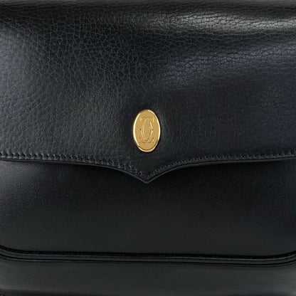 Cartier Logo Trinity Shoulder bag Black Vintage j72pji