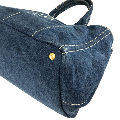 PRADA Canapa Handbag Indigo Vintage t35cnj